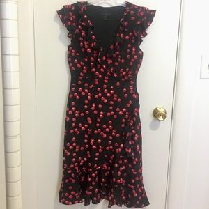 J Crew Silk Cherry Wrap Dress